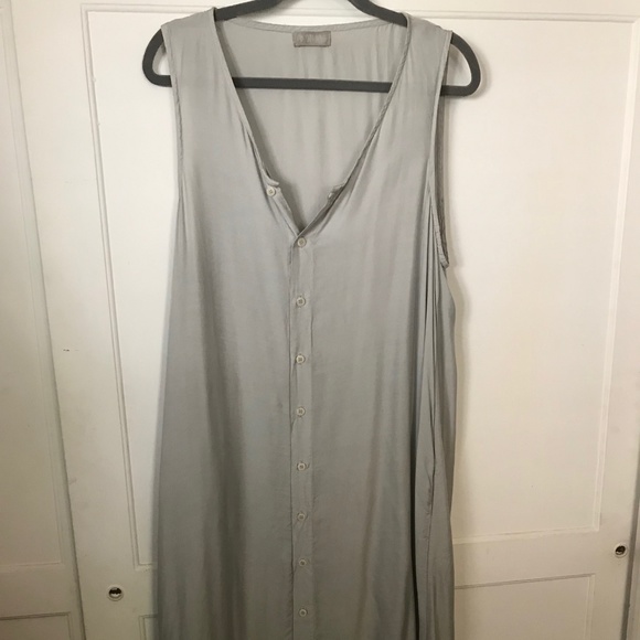 CP Shades Dresses & Skirts - CP Shades Grey Rayon-Silk Sleeveless Dress Size L